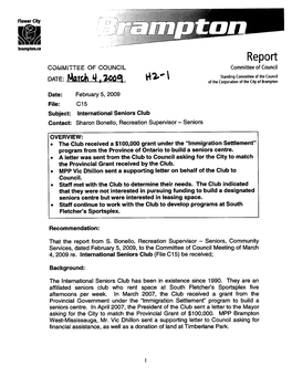 Committee of Council Item H2 for March 4, 2009