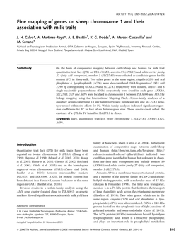 Fine Mapping of Genes on Sheep Chromosome 1 and Their Association with Milk Traits