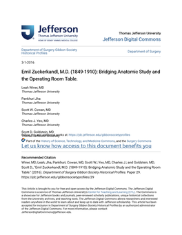 Bridging Anatomic Study and the Operating Room Table