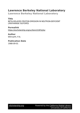 Beta-Delayed Proton Emission in Neutron-Deficient Lrnthanide Isotopes