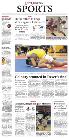 Colbray Stunned in Reser's Final