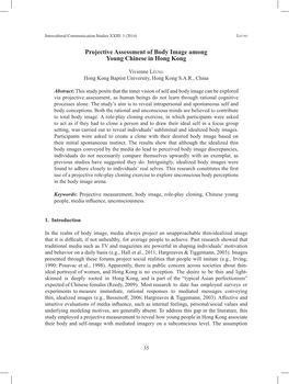 Projective Assessment of Body Image Among Young Chinese in Hong Kong