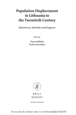 Population Displacement in Lithuania in the Twentieth Century