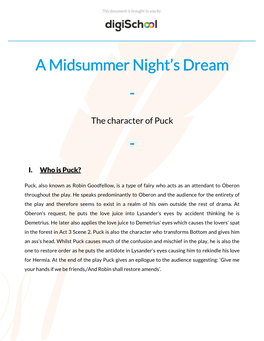 A Midsummer Night's Dream