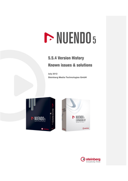 5.5.4 Version History Known Issues & Solutions