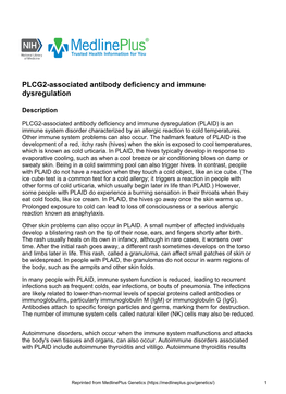 PLCG2-Associated Antibody Deficiency and Immune Dysregulation