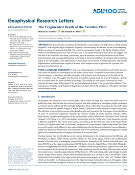 The Fragmented Death of the Farallon Plate 10.1029/2019GL083437 William B
