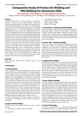 Comparative Study of Friction Stir Welding and MIG Welding for Aluminium 6066