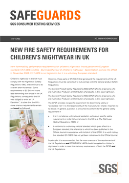 Safeguards 08908 NEW FIRE SAFETY REQUIREMENTS FOR