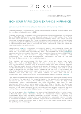 Bonjour Paris: Zoku Expands in France