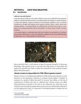 Section A. Crop Wild Relatives A.1