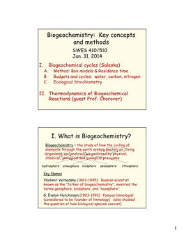 Biogeochemical Cycles (Saleska) A