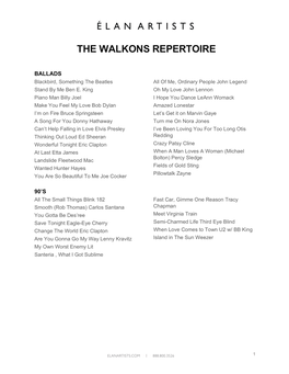 The Walkons Repertoire