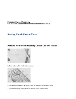 Disassemble and Assemble Steering Clutch and Control Valves