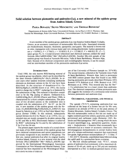 (La), a New Mineral of the Epidote Group from Andros Island, Greece