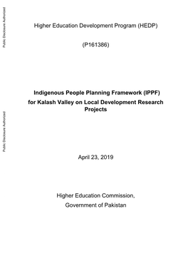 Indigenous People Planning Framework (IPPF)