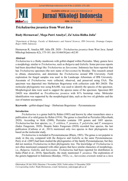 JMI Jurnal Mikologi Indonesia Online ISSN: 2579-8766 Trichaleurina Javanica from West Java