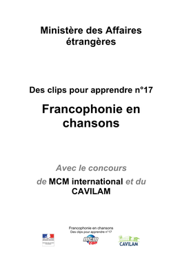 Francophonie En Chansons