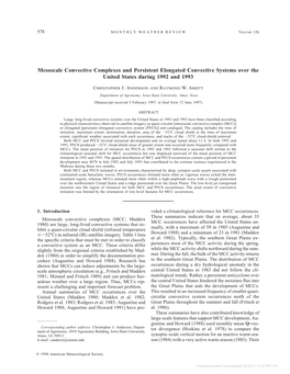 Mesoscale Convective Complexes and Persistent Elongated Convective Systems Over the United States During 1992 and 1993