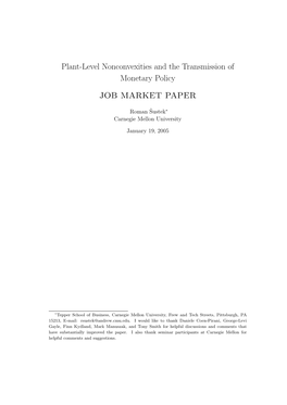Plant-Level Nonconvexities and the Transmission of Monetary Policy