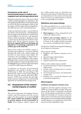 4.5 Assessment of the Environ- Mental Impacts of Conflict