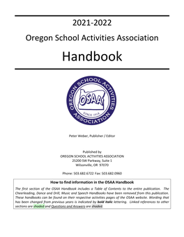 2021-2022 Oregon School Activities Association