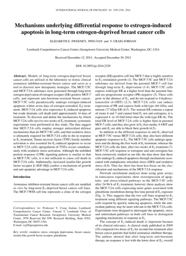 Mechanisms Underlying Differential Response to Estrogen-Induced Apoptosis in Long-Term Estrogen-Deprived Breast Cancer Cells