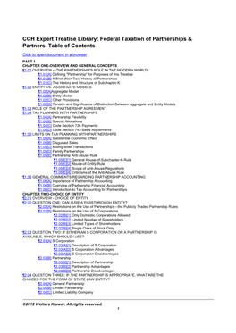 CCH Expert Treatise Library: Federal Taxation of Partnerships & Partners