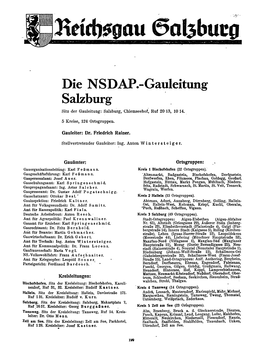 Salzburg NSDAP, Staatliche Verwaltung