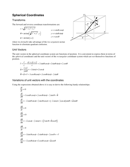 Spherical Coordinates