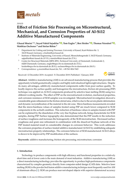 Effect of Friction Stir Processing on Microstructural, Mechanical