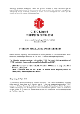 Hong Kong Exchanges and Clearing Limited and the Stock Exchange Of