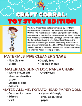 Toy Story Crafts Website