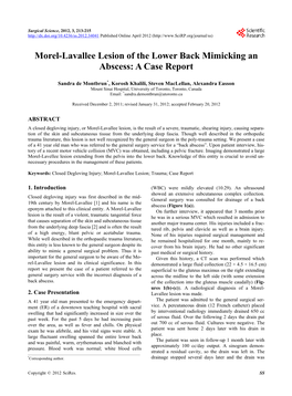 Morel-Lavallee Lesion of the Lower Back Mimicking an Abscess: a Case Report