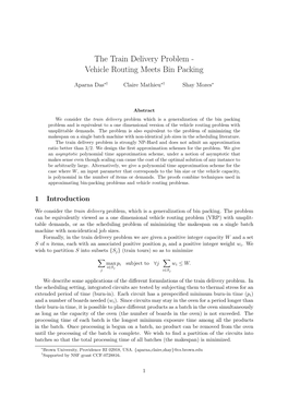 The Train Delivery Problem - Vehicle Routing Meets Bin Packing