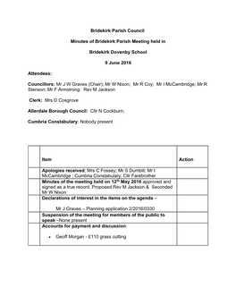 Councillors: Mr J W Graves (Chair); Mr W Nixon; Mr R Coy; Mr I Mccambridge; Mr R Stenson; Mr F Armstrong: Rev M Jackson