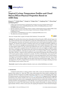 Tropical Cyclone Temperature Profiles and Cloud Macro-/Micro-Physical Properties Based on AIRS Data