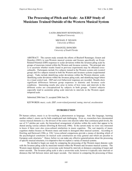 The Processing of Pitch and Scale: an ERP Study of Musicians Trained Outside of the Western Musical System