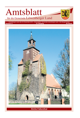 Kirche Falkenthal 2 Amtsblatt Für Die Gemeinde Löwenberger Land 29