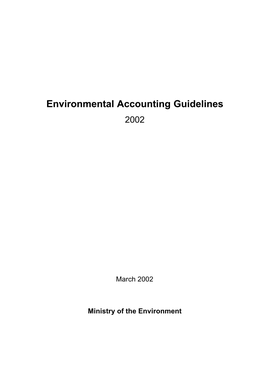 Environmental Accounting Guidelines 2002