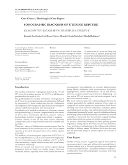 Sonographic Diagnosis of Uterine Rupture