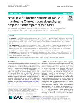 Novel Loss-Of-Function Variants of TRAPPC2