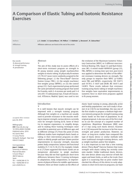 A Comparison of Elastic Tubing and Isotonic Resistance Exercises