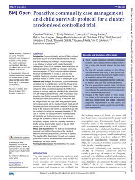Protocol for a Cluster Randomised Controlled Trial