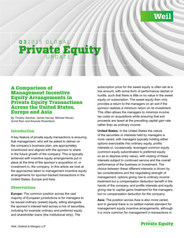 Private Equity Transactions Provides a Return to the Managers on an Exit If the Across the United States, Sponsor Realizes a Minimum Return on Its Investment