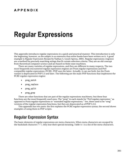 Regular Expressions