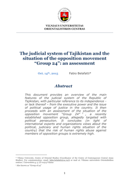 The Judicial System in Tajikistan
