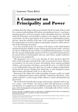 A Comment on Principality and Power