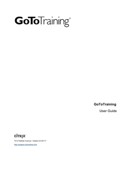 Gototraining User Guide