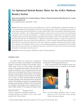 An Optimized Hybrid Rocket Motor for the SARA Platform Reentry System